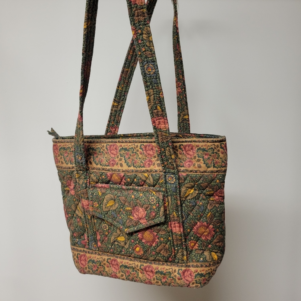 Vintage 1996 Forest Vera Bradley Tote Bag with Top Zip